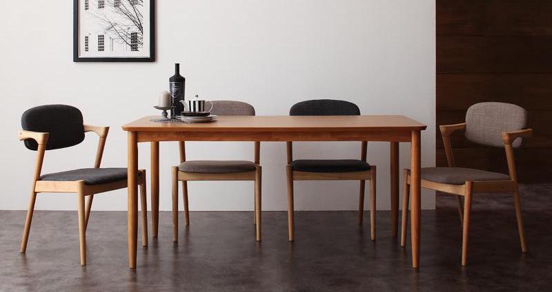 シンプルなテーブル ハーフアームのシャープなチェア 大人気北欧